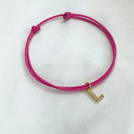 Bracelet Lettre à strass  - Personnalisable